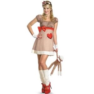 Sock Monkey Costume - Cute - Easy - Halloween - Deluxe Adult Costume - Size M